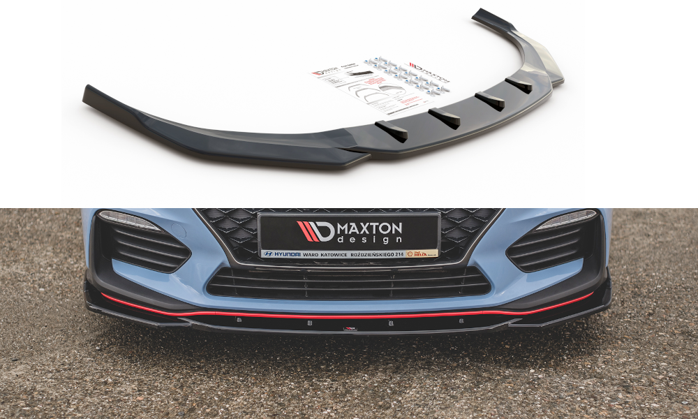 Maxtondesign Frontlippe V.4 für Hyundai I30N MK3 Schrägheck schwarz hochglanz