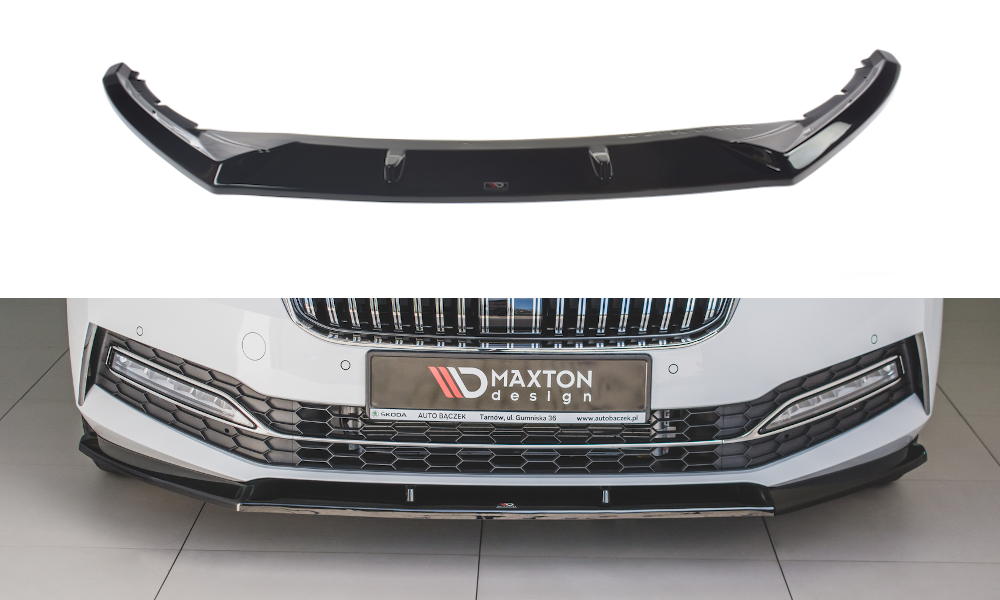Maxtondesign Frontlippe für Skoda Superb MK3 Facelift schwarz hochglanz