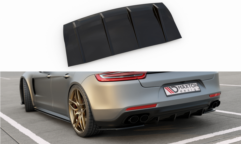 Maxtondesign Diffusor für Porsche Panamera 971 Turbo|GTS schwarz strukturiert