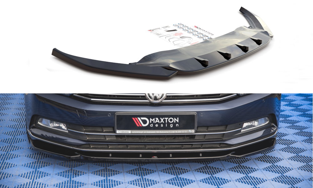Maxtondesign Frontlippe V.1 für Volkswagen Passat MK8|B8 schwarz strukturiert