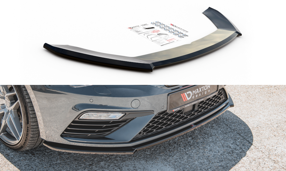 Maxtondesign Frontlippe V.4 für SEAT Leon MK3 Cupra|FR Facelift schwarz strukturiert