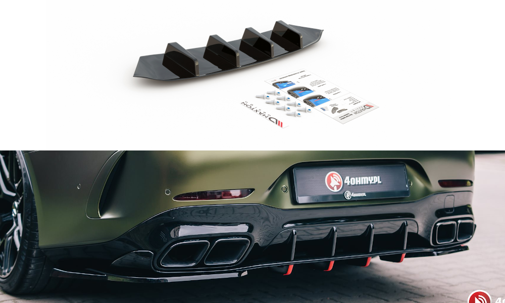 Maxtondesign Diffusor für Mercedes Benz GT-Klasse X290 GT63S 4-Tür Coupe schwarz hochglanz