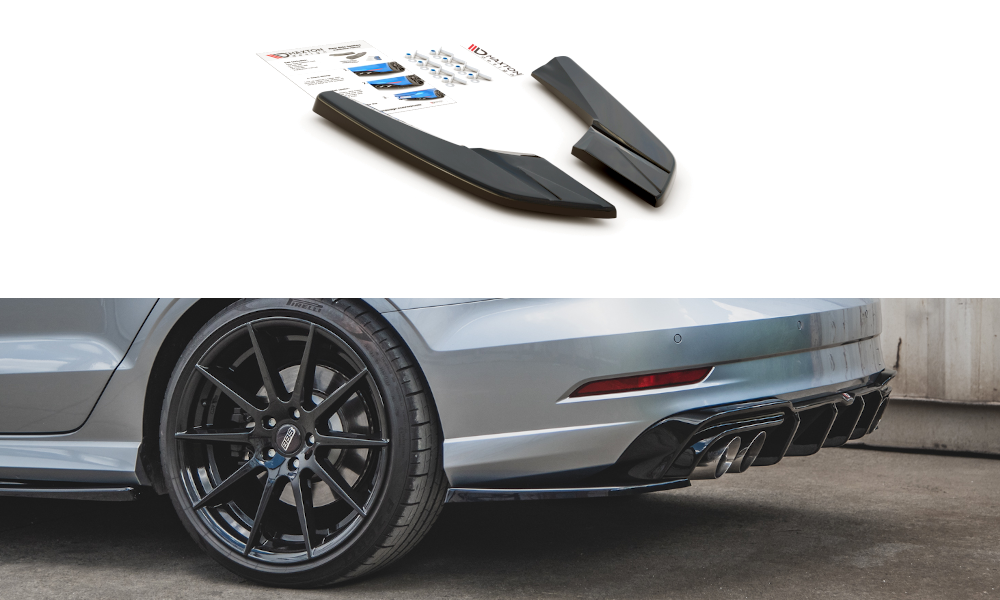 Maxtondesign Diffusor Erweiterung li/re für Audi S3 8V.2 Limousine Facelift Carbon Look