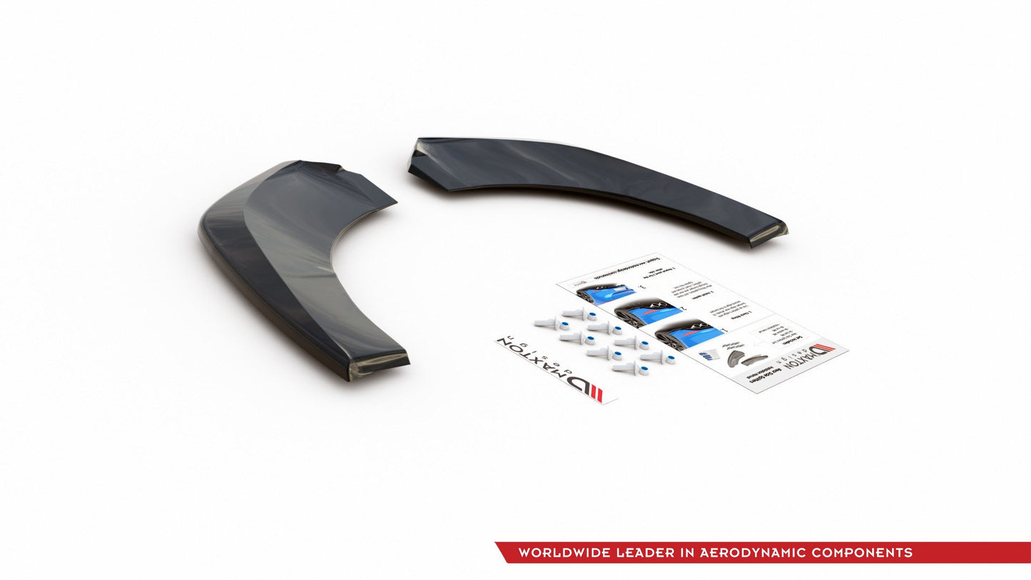 Maxtondesign Diffusor Erweiterung li/re Mit Schmutzfängern für Skoda Kodiaq MK1 Sportline schwarz strukturiert