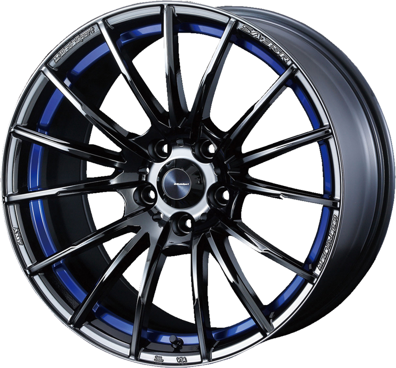WEDS SPORT | Design: SA-35R | Grösse: 9.5x18 | ET: 45 | Lochkreis: 5x100 | Farbe: blue light chrome II