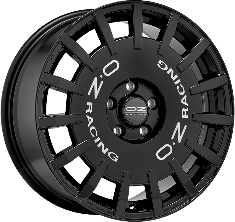 OZ | RALLY RACING | 7x17 | 4x98 | ET35 | GLOSS BLACK SILVER LETTERING | W01A50001H3