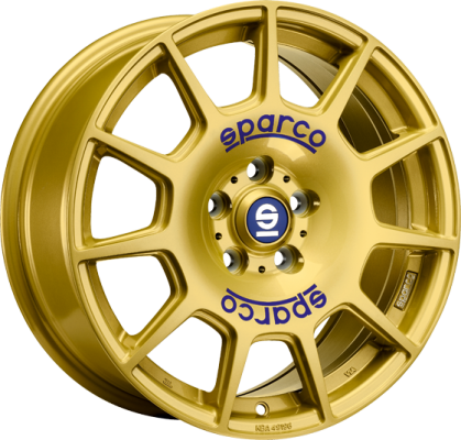 SPARCO | SPARCO TERRA | 7.5x17 | 5x100 | ET48 | RACE GOLD BLUE LETTERING | W29047500B3