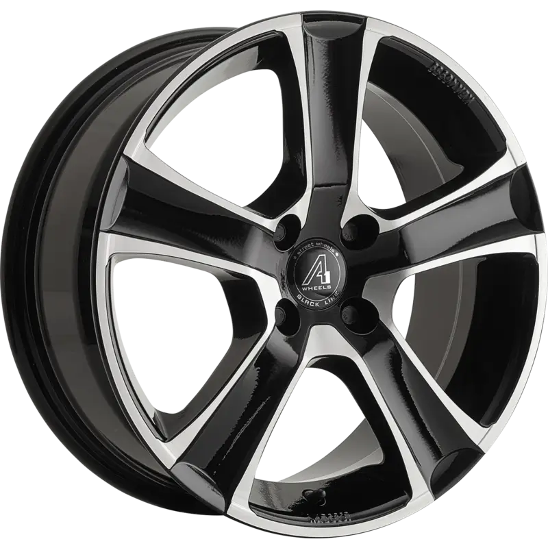 A1 WHEELS | Urban | Grösse: 6.5x16 | ET: 35 | Lochkreis: 4x100 | gloss black face polished