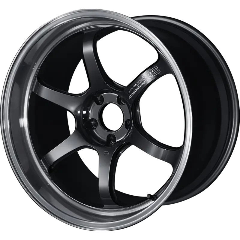 ADVAN RACING | Design: R6 | Grösse: 9.5x20 | ET: 35 | Lochkreis: 5x114.3 | Farbe: machining & black coated graphite
