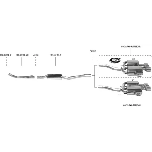 Bastuck Auspuffanlage Honda Type R FK8 2.0 L - Abgasanlagen / Downpipes