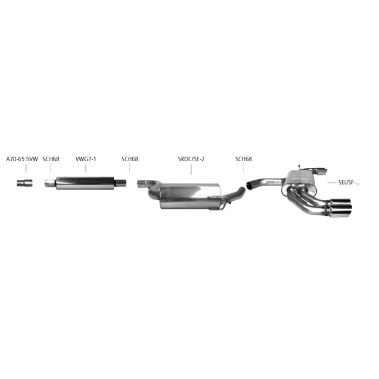 Bastuck Auspuffanlage Seat Leon Cupra R 5F 2.0 TSI - Abgasanlagen / Downpipes