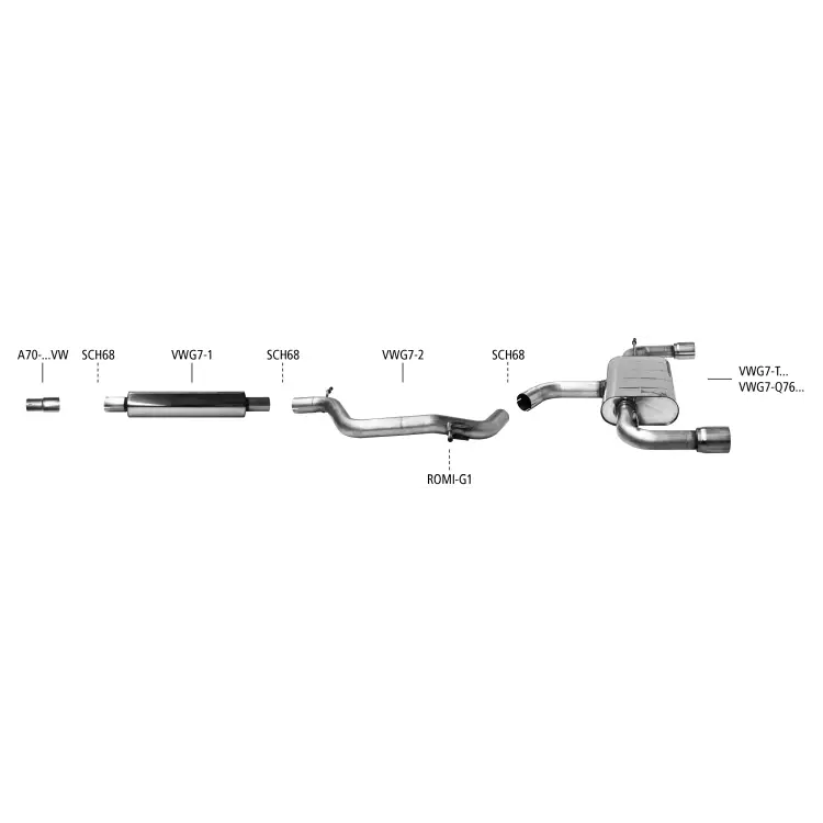 Bastuck Auspuffanlage VW Golf 7 GTI / Performance 2.0 TSI - Abgasanlagen / Downpipes
