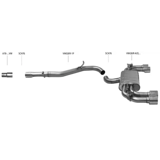 Bastuck Auspuffanlage VW Golf 8 R - Abgasanlagen / Downpipes