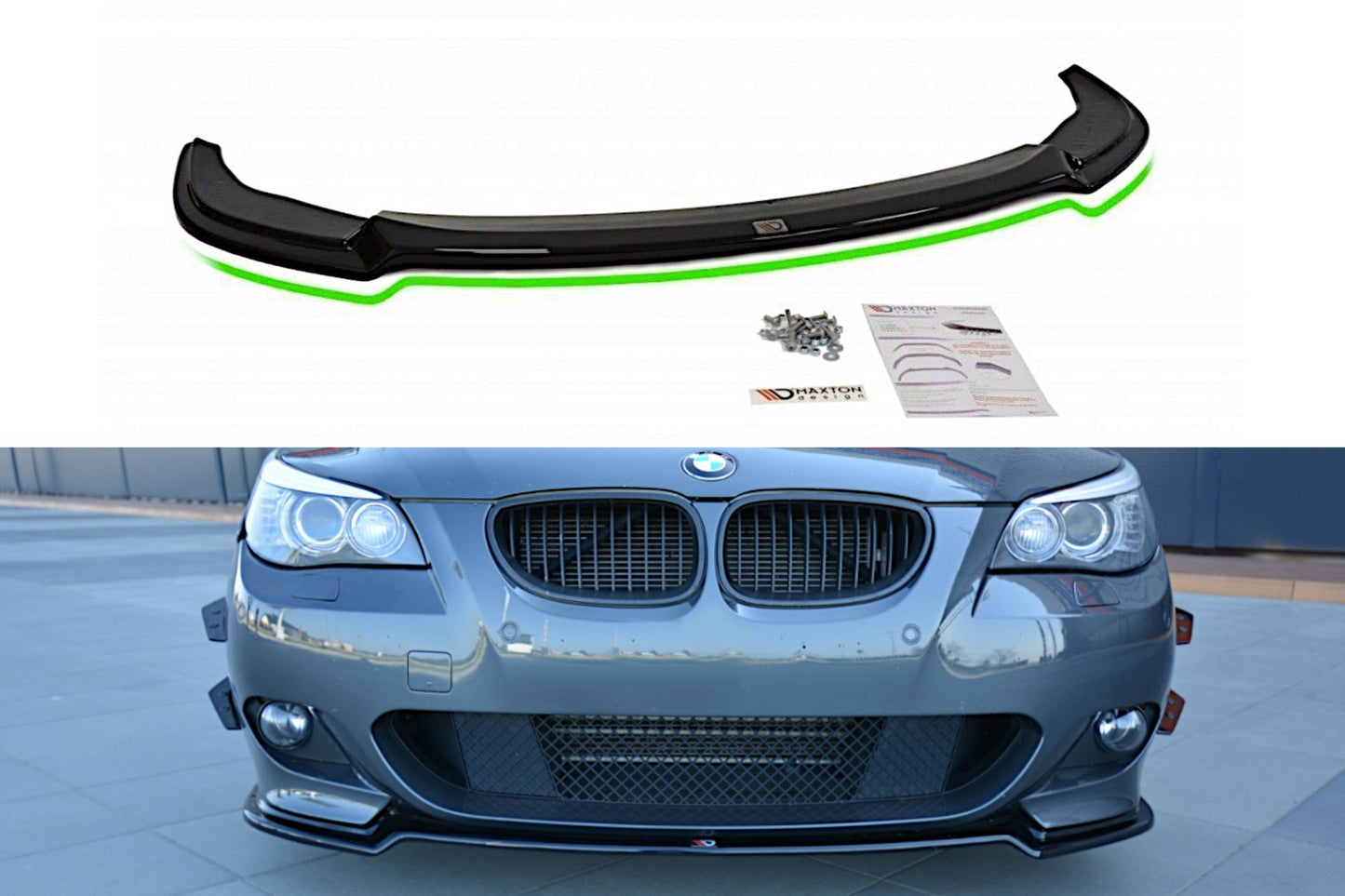 Maxton Design Frontlippe für BMW 5er E60|E61 M-Paket schwarz strukturiert