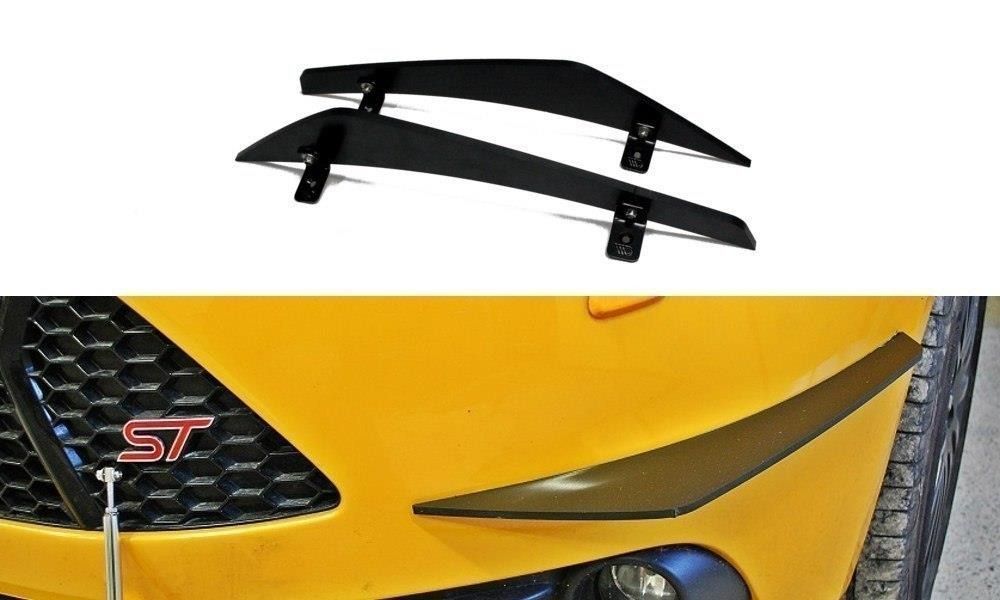 Maxton Design Racing-Canards für Ford Focus MK3 ST schwarz unbearbeitet