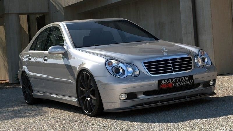 Maxton Design Frontlippe für Mercedes C-Klasse W203 schwarz strukturiert