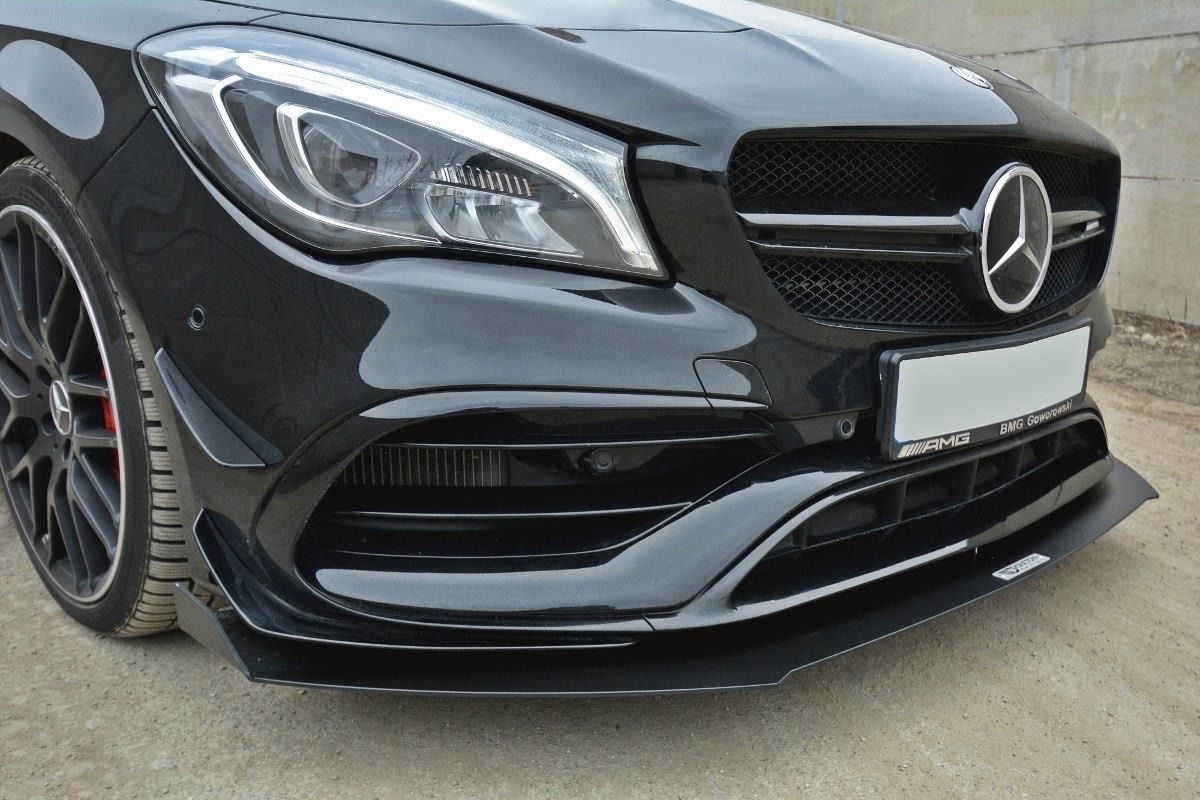 Maxton Design Racing-Frontlippe für Mercedes CLA-Klasse C117 CLA45 AMG|A45 AMG Facelift schwarz unbearbeitet