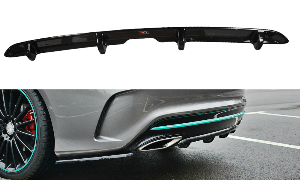 Maxton Design Diffusor für Mercedes CLA-Klasse C117 AMG-Paket Facelift schwarz strukturiert