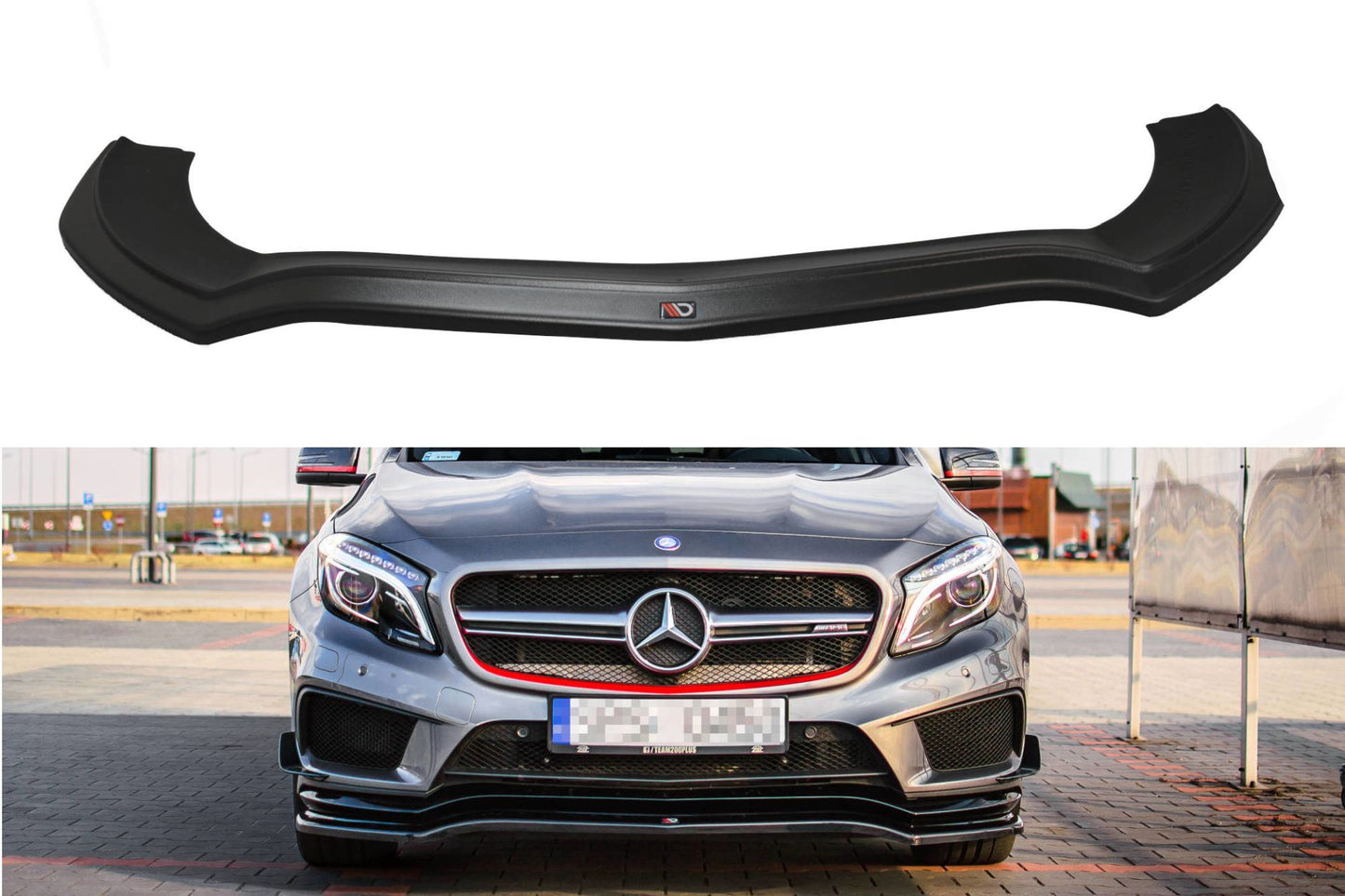 Maxton Design Frontlippe für Mercedes GLA AMG X156 Vorfacelift schwarz strukturiert