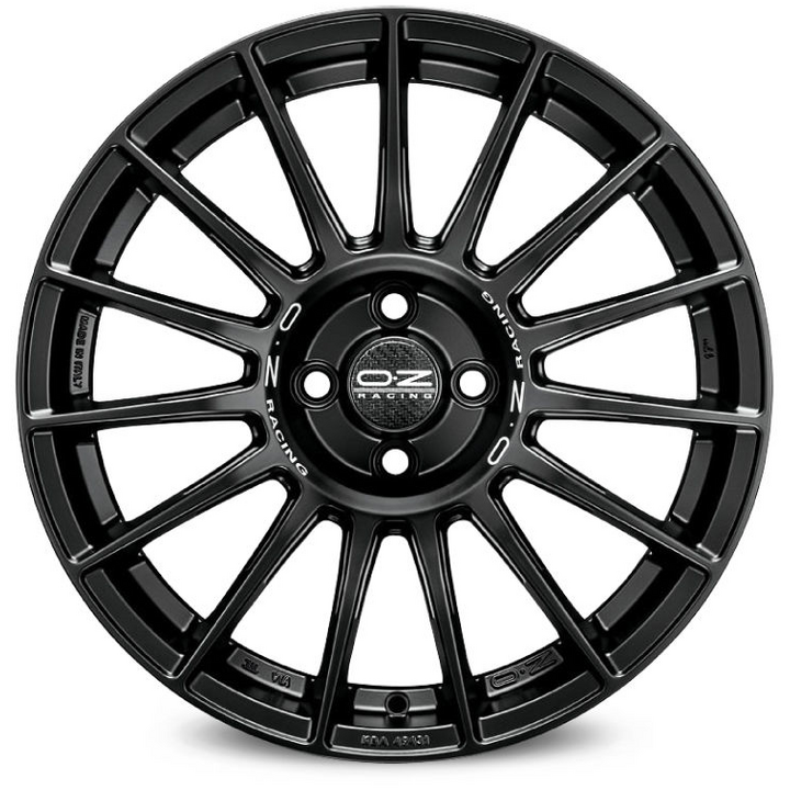 OZ | SUPERTURISMO LM | 7.5x17 | 4x100 | ET42 | MATT BLACK SILVER LETTERING | W01939201R9