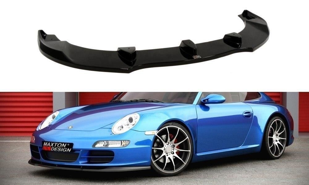 Maxton Design Frontlippe für Porsche 911er 997 Vorfacelift schwarz hochglanz