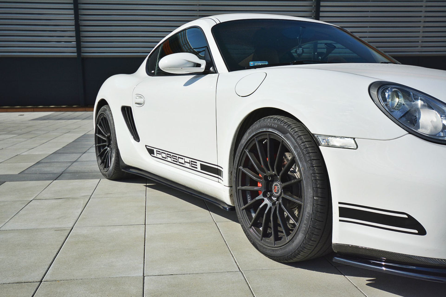 Maxton Design Seitenschweller für Porsche Cayman MK1 schwarz hochglanz