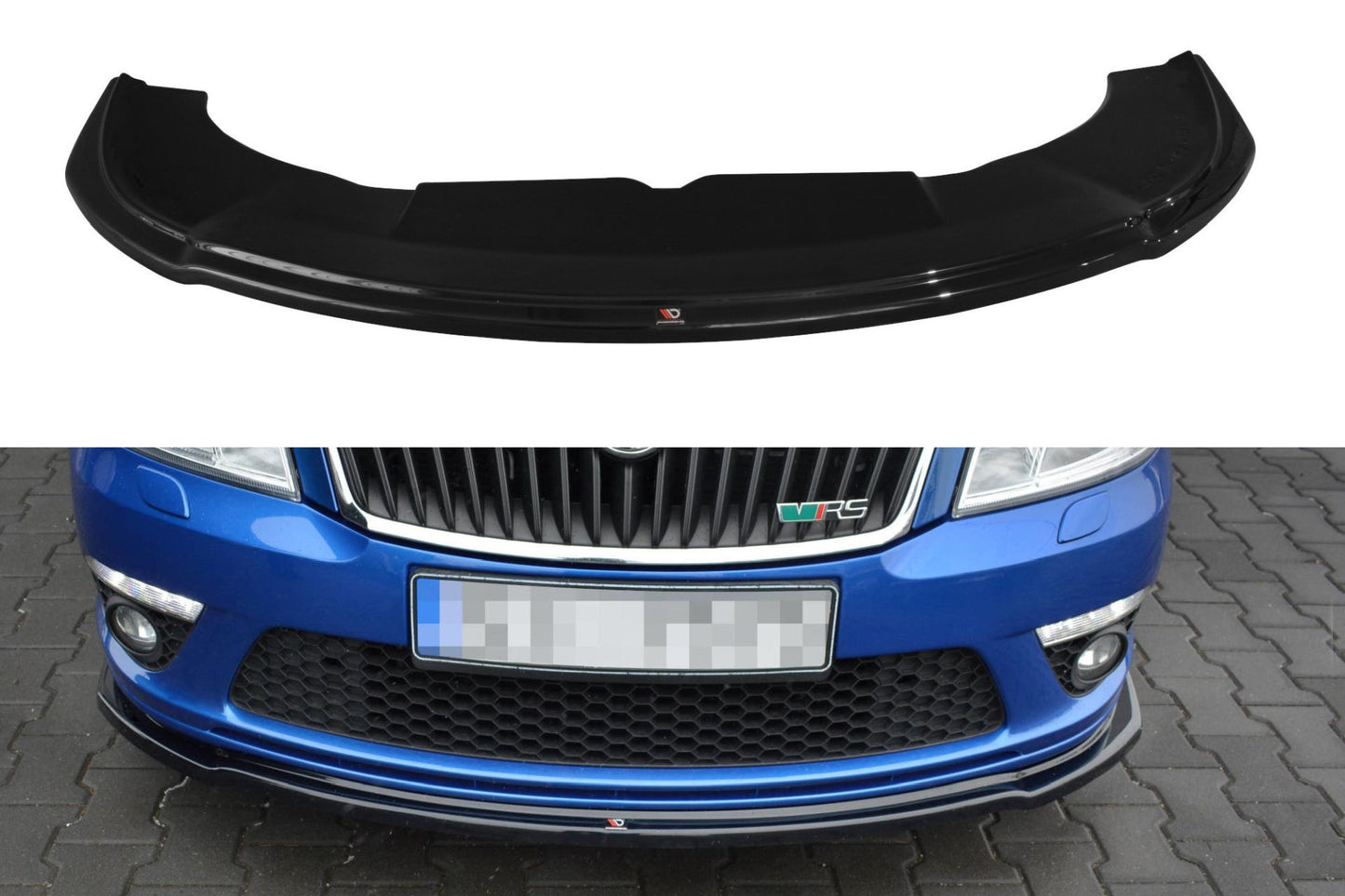 Maxton Design Frontlippe für Skoda Octavia MK2 RS Facelift schwarz strukturiert