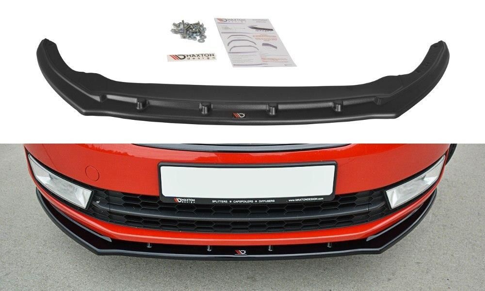 Maxton Design Frontlippe für Skoda Rapid schwarz strukturiert