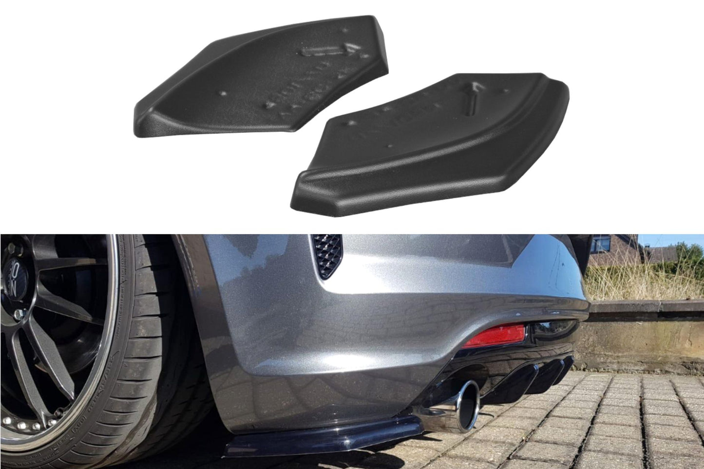 Maxton Design Diffusor-Erweiterungen für Volkswagen Scirocco Scirocco 3 R Facelift Carbon Look