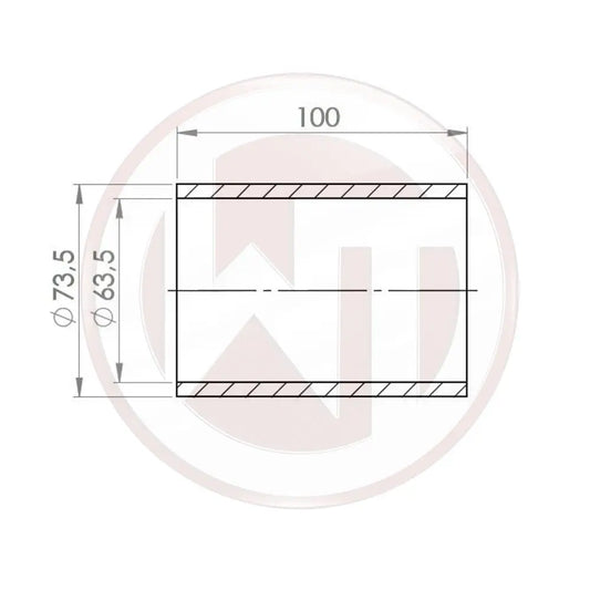 Wagner 63,5mm Silikonverbinder gerade schwarz - 1004164