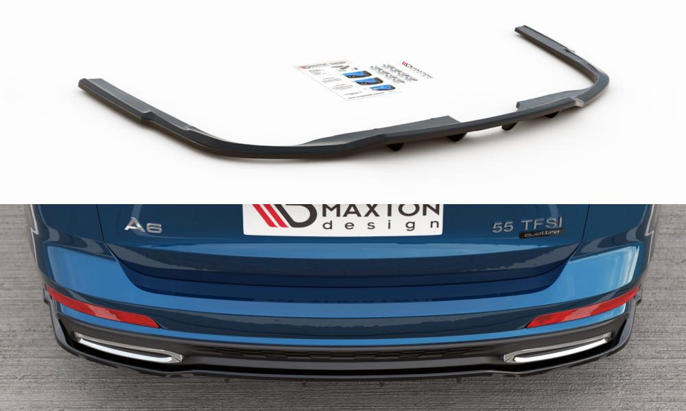 Maxtondesign Diffusor Mit Balken für Audi A6 C8 S-Line Kombi schwarz strukturiert