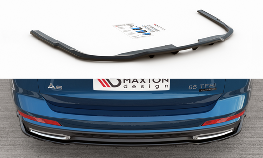 Maxtondesign Diffusor Mit Balken für Audi A6 C8 S-Line Kombi schwarz strukturiert