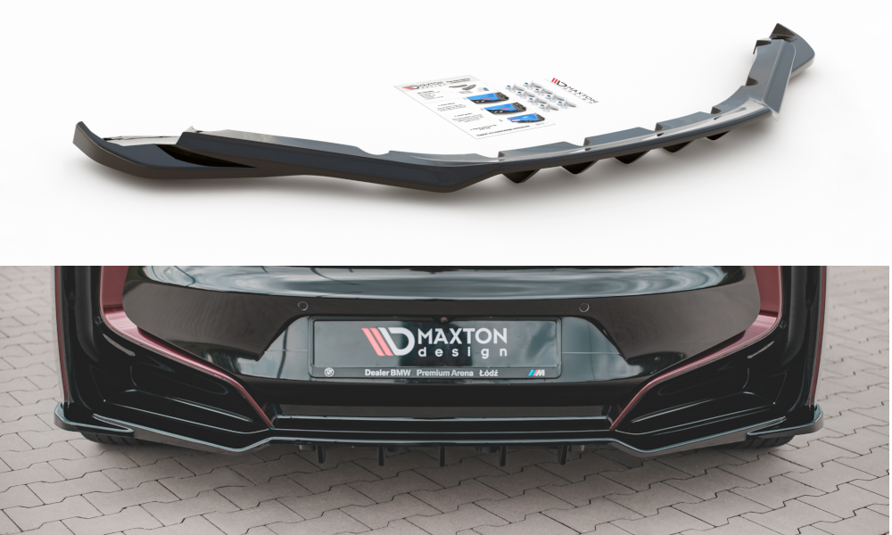 Maxtondesign Diffusor Mit Balken für BMW i8 schwarz hochglanz