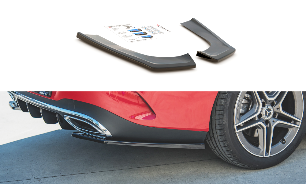 Maxtondesign Diffusor Erweiterung li/re für Mercedes Benz CLA-Klasse C118 AMG-Paket schwarz hochglanz