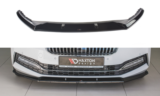 Maxtondesign Frontlippe für Skoda Superb MK3 Facelift schwarz hochglanz