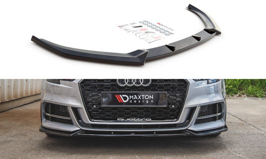 Maxtondesign Frontlippe V.3 für Audi A3|S3 8V.2 S-Line Facelift schwarz strukturiert