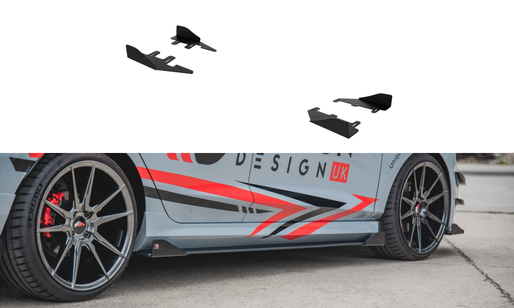 Maxtondesign Seitenschweller für Ford Fiesta MK8 ST|ST-Line Racing-Flaps schwarz hochglanz