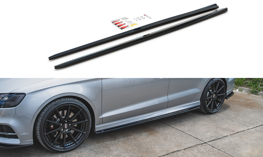 Maxtondesign Seitenschweller für Audi A3|S3 8V.2 S-Line Limousine Facelift Carbon Look