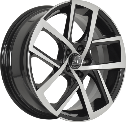 A1 WHEELS | Spark | Grösse: 7.5x18 | ET: 45 | Lochkreis: 5x112 | gloss black, face polished