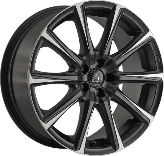 A1 WHEELS | Siarnaq | Grösse: 8.0x18 | ET: 38 | Lochkreis: 5x100 | matt black, face matt polished