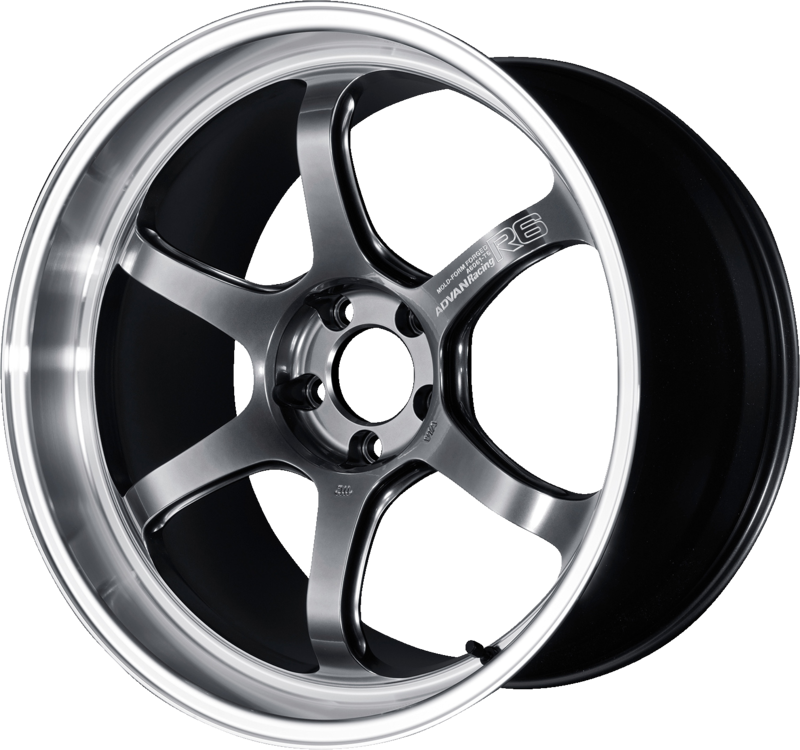 ADVAN RACING | Design: R6 | Grösse: 10.0x18 | ET: 35 | Lochkreis: 5x100 | Farbe: machining & racing hyper black