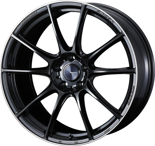 WEDS SPORT | Design: SA-25R | Grösse: 9.5x19 | ET: 38 | Lochkreis: 5x114.3 | Farbe: metal black, polished edge