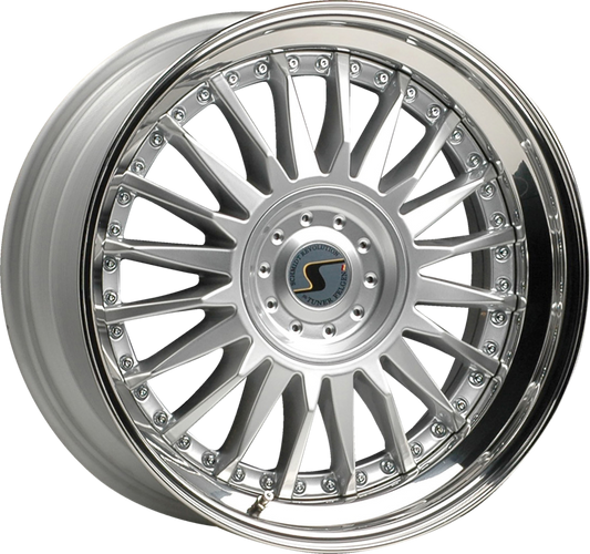 SCHMIDT | Design: CC-Line 3-pc | Grösse: 9.5x21 | ET: variabel | Lochkreis: 5x108-130 | Farbe: high gloss silver, stainless outer rim
