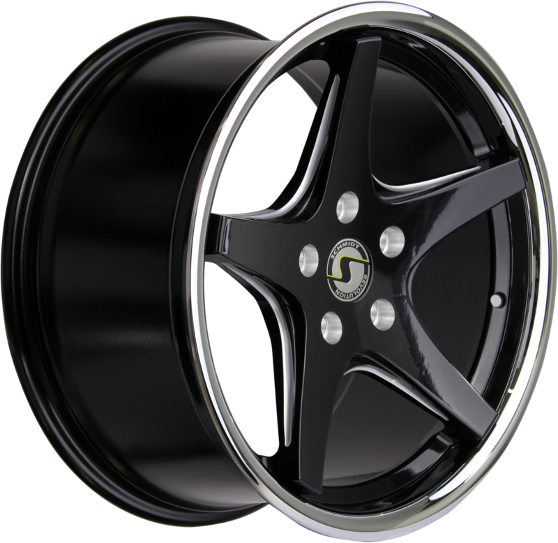 SCHMIDT | Design: XS5 18 | Grösse: 9.5x18 | ET: 18-45 | Lochkreis: 5x105-130 | Farbe: gloss black, inox lip