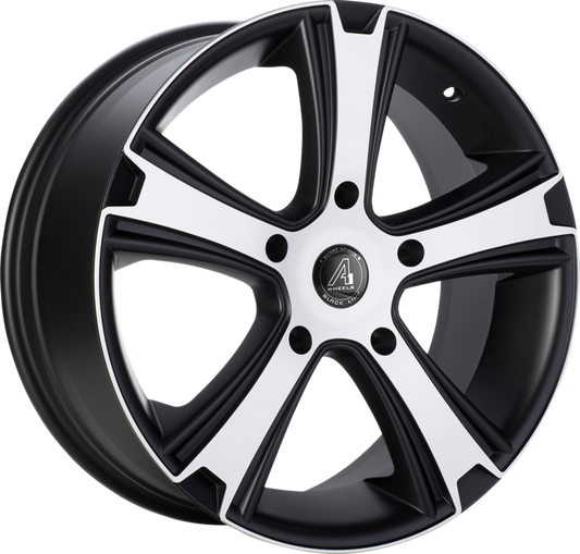 A1 WHEELS | Riva | Grösse: 7.5x18 | ET: 50 | Lochkreis: 5x130 | matt black, lip matt polished