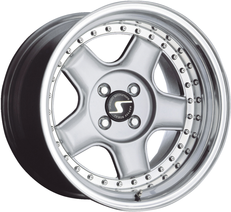SCHMIDT | Design: Modern-Line 3-pc | Grösse: 9.5x17 | ET: 15,27,40 | Lochkreis: 4x98-114.3 | Farbe: high gloss silver, stainless outer rim