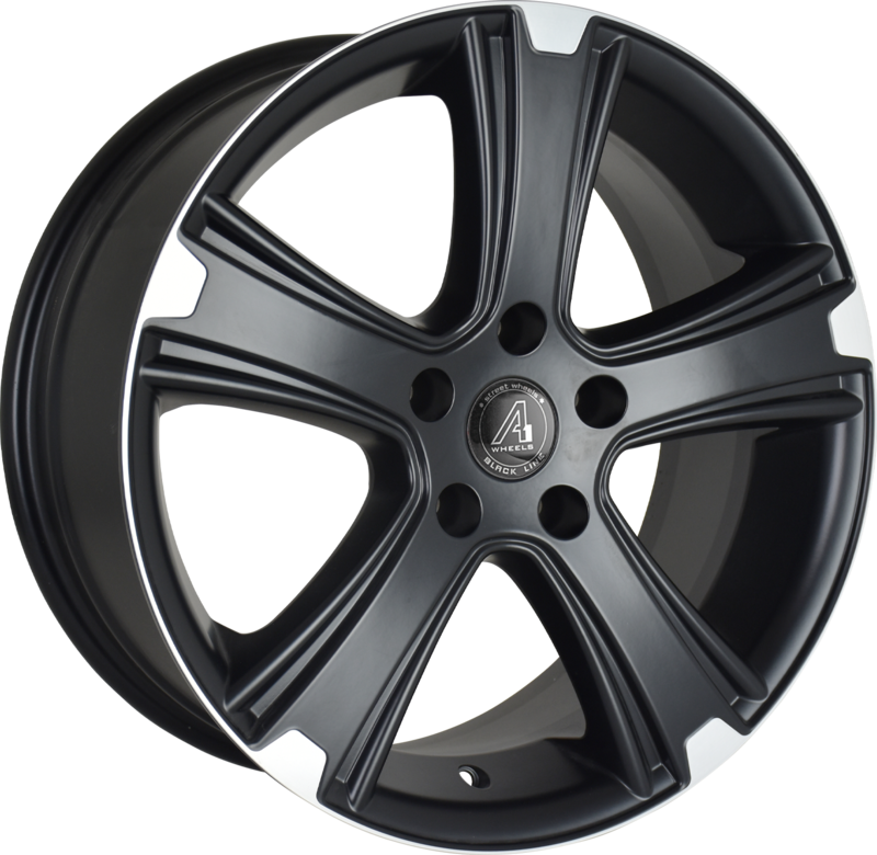 A1 WHEELS | Riva | Grösse: 8.0x18 | ET: 55 | Lochkreis: 5x118 | matt black, face matt polished