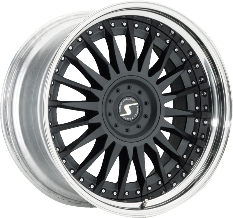 SCHMIDT | Design: CC-Line 3-pc | Grösse: 9.5x21 | ET: variabel | Lochkreis: 5x108-130 | Farbe: satin black, stainless outer rim