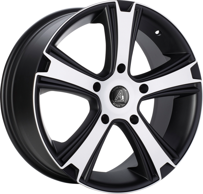 A1 WHEELS | Riva | Grösse: 7.5x17 | ET: 60 | Lochkreis: 5x130 | matt black, lip matt polished