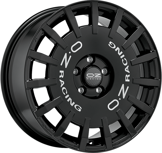 OZ | RALLY RACING | 7x17 | 4x98 | ET35 | GLOSS BLACK SILVER LETTERING | W01A50001H3
